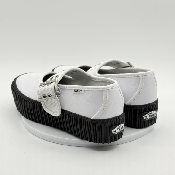 Vans Mary Jane Creeper Shoe Size 5.5 Womens Grunge White NEW - Picture 6 of 10